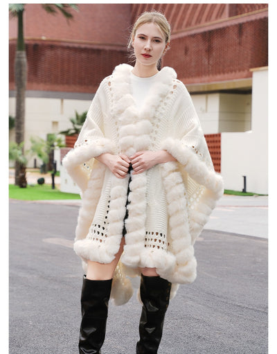 Capa Cardigan de Lana Calada Extendida - Abrigo Tejido Otoño Invierno - Image 10
