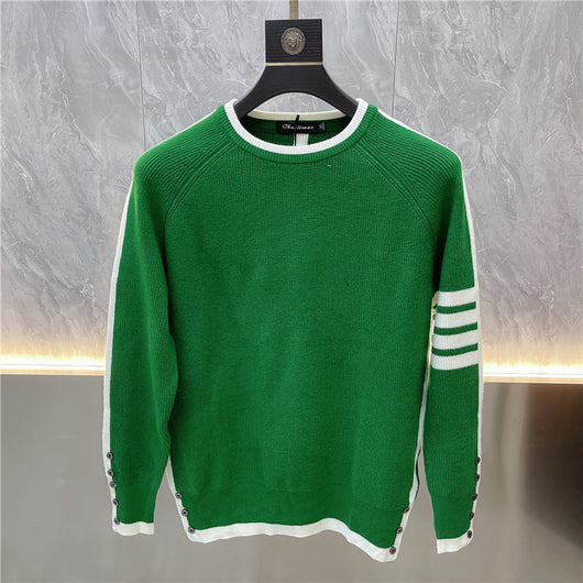 Suéter de Cuello Redondo a Rayas - Pullover Versátil para Hombre Joven - Image 41