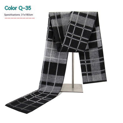 Bufanda de Invierno Rayada en Cashmira Artificial para Hombre - Image 35