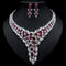 Conjunto de Collar y Aretes de Diamantes Completos con Diseño Exagerado