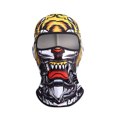 Blue and black full-face balaclava with a roaring gorilla graphic, designed for windproof and dust protection. - Image 19