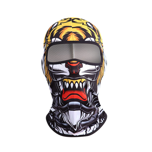 Blue and black full-face balaclava with a roaring gorilla graphic, designed for windproof and dust protection. - Image 19