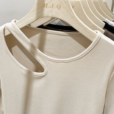 Blusa Hueca Manga Larga Cuello Redondo para Mujer - Image 6