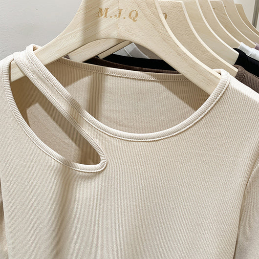 Blusa Hueca Manga Larga Cuello Redondo para Mujer - Image 6