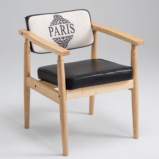 Silla Retro de Madera Maciza con Respaldo y Reposabrazos para Café - Image 17