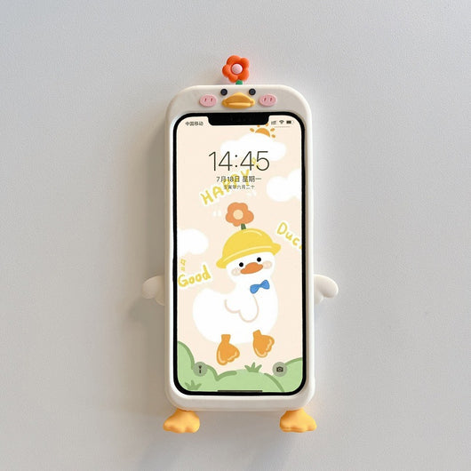 Funda Protectora de Silicona Suave con Diseño de Pato y Flores 3D - Image 6