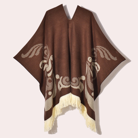 Poncho Denim Estilo Western con Flecos - Abrigo Cálido Unisex para Exteriores - Image 34