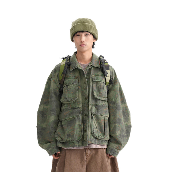 Jaqueta Masculina Tie-Dye Camuflada para o Trabalho