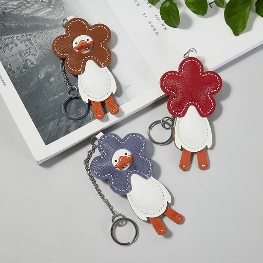 Llavero Pato de Cuero Hecho a Mano - Material DIY Artesanal - Image 3