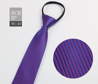 Corbata Negra Rayada Azul con Cierre Rápido - Corbata Ejecutiva Lazy Zip - Image 41