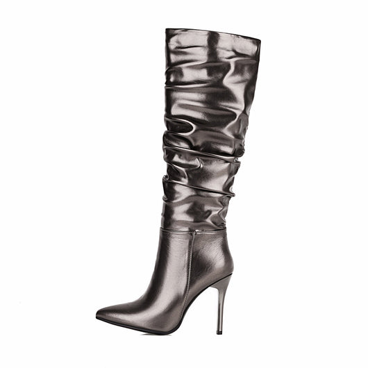 Botas Stiletto Doradas y Plateadas - Estilo Europeo Primavera Otoño - Image 8