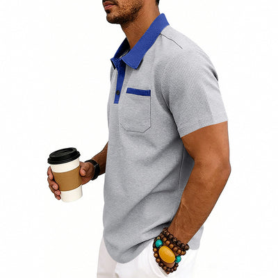 Polo Holgado de Punto Waffle para Hombre - Manga Corta - Image 19