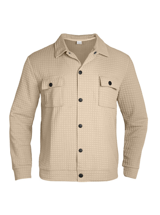 Camisa Tejida Suelta a Cuadros Jacquard para Hombre - Estilo Casual y Profesional - Image 5
