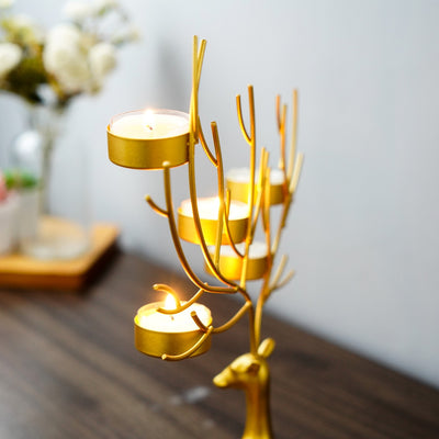 Candelabro Navideño de Hierro Forjado con Reno - Decoración Romántica - Image 15