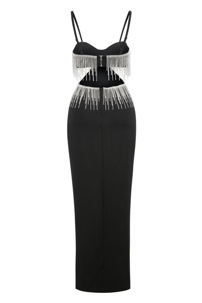 Vestido Metalizado de Cintura Alta con Aberturas Laterales - Image 15