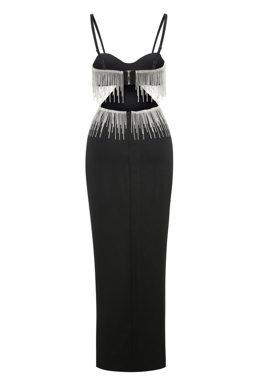 Vestido Metalizado de Cintura Alta con Aberturas Laterales - Image 15