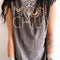 Playera Holgada Moon Child con Hombros Caídos y Estampado de Letras