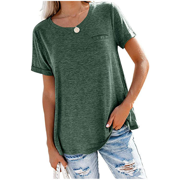 Camiseta Suelta Multicolor con Bolsillo y Manga Corta - Image 9