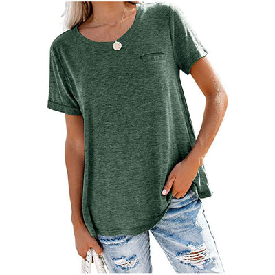 Camiseta Suelta Multicolor con Bolsillo y Manga Corta - Image 9