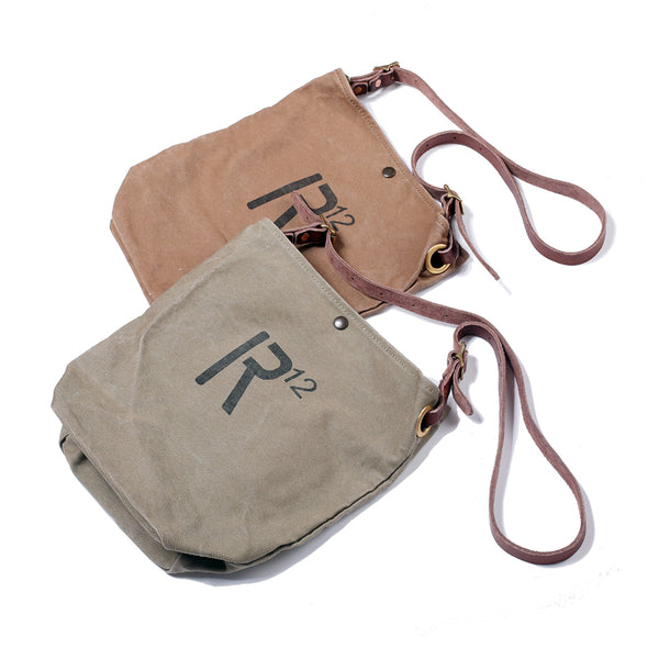 Bolso Diagonal Vintage Art Canvas con Cruces Lavado