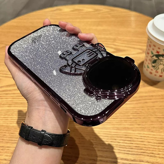 Funda Astronauta Brillo con Soporte de Cámara para iPhone 14, 13, 12, 11 Pro Max - Protección Invisible - Image 8
