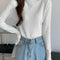 Blusa Tejida Cuello Alto Estilo Occidental Moderno