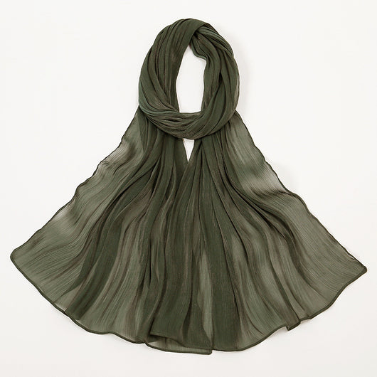 Pañuelo de Seda Chiffon Transpirable Efecto Anti-Arrugas Colores Lisos - Image 21