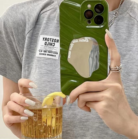 Funda Espejo Geométrica con Patrón Onda para Celular - Image 19