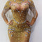 Vestido de Pasarela con Flecos y Strass para Mujer