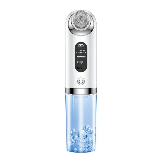 White and silver electric blackhead remover with clear water tank, purple suction head, and multiple probes. - Image 5