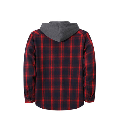 Chaqueta Hoodie Cuadriculada Moderna para Hombre - Image 17