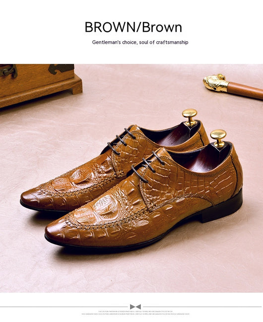 Zapatos de Vestir Hombre Patrón Cocodrilo Estilo Británico - Image 20