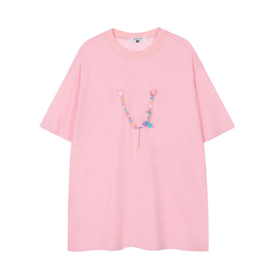 Camiseta Unisex con Estampado de Letras Pintadas a Mano - Image 2