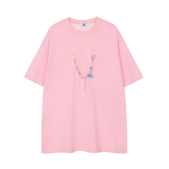 Camiseta Unisex con Estampado de Letras Pintadas a Mano