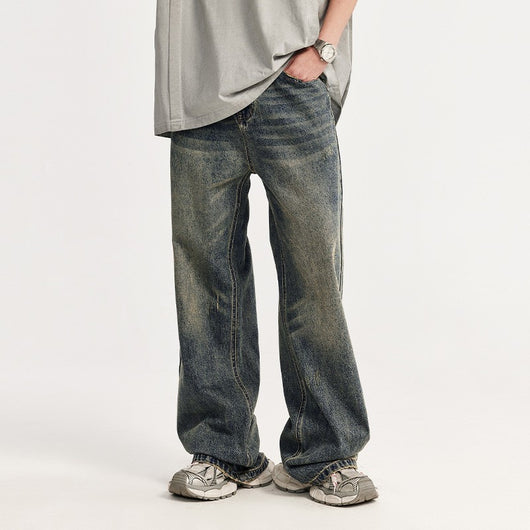 Pantalones Vaqueros Rectos Baggy con Detalles Vintage y Efecto Gastado - Image 3