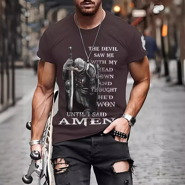 Playera Hombre Impresión 3D Verano Transpirable Manga Corta
