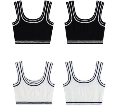 Chaleco Tejido sin Mangas Bicolor Negro y Blanco para Primavera - Image 10