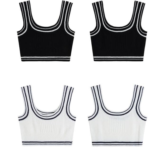 Chaleco Tejido sin Mangas Bicolor Negro y Blanco para Primavera - Image 10