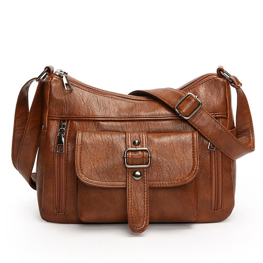 Bolsa Mensajero de Cuero Auténtico Retro Gran Capacidad - Image 5