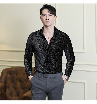 Camisa Slim Fit Brillante para Hombre - Estilo Personalidad - Image 24