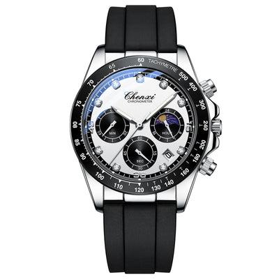 Reloj Deportivo Multifuncional con Banda de Silicona - Tres Esferas y Seis Agujas - Image 3