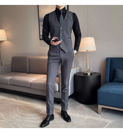 Traje de Esmoquin Tres Piezas Cuadros Mesh para Hombre - Image 12