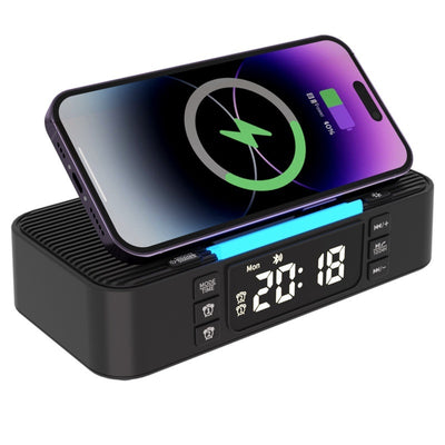 Lámpara Nocturna Inteligente con Carga Inalámbrica y Parlantes Bluetooth Duales - Image 5