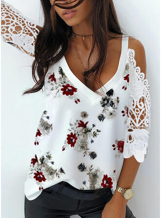 Blusa de Encaje Estampado con Hombros Descubiertos - Image 8