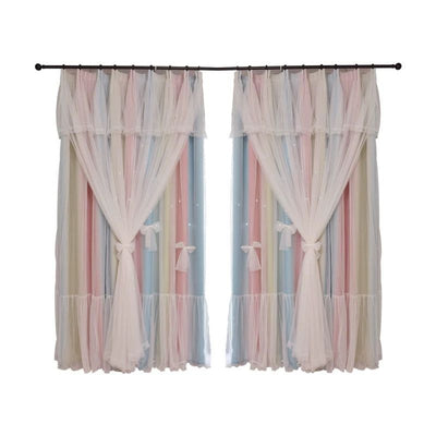 Cortinas Blackout Estrellas Huecas Nórdicas para Dormitorio Infantil - Image 4