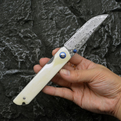Cuchillo Plegable de Acero Damasco Premium - Portátil y Resistente - Image 7