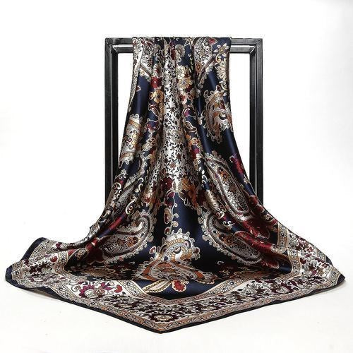 Pañoleta Cuadrada de Seda Simulada - Accesorio Versátil para Cualquier Estilo - Image 16