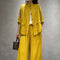 Conjunto de Lino Casual: Camisa Manga Corta y Pantalón de Color Liso