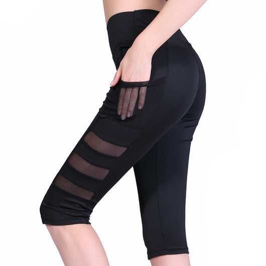 Pantalones Deportivos de Cintura Alta para Mujer con Bolsillos y Malla Transpirable - Image 9