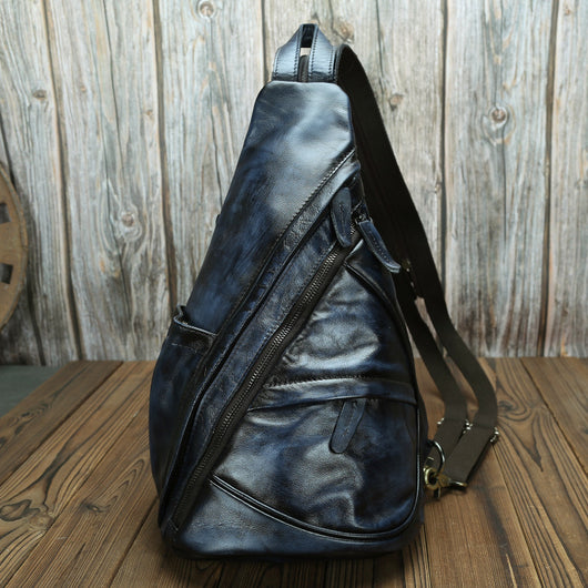 Mochila de Cuero Vintage con Bandolera Diagonal - Estilo Clásico